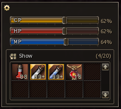 Auto Potion Interface