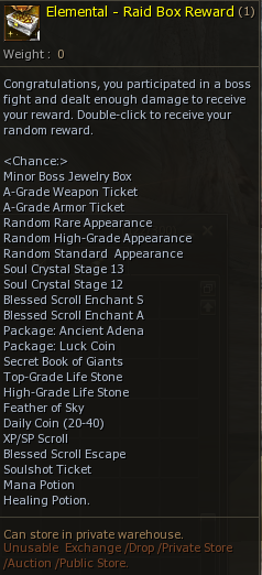 Elemental Raid Box — second place damage