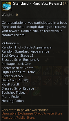 Standard Raid Box — 3% minimum damage